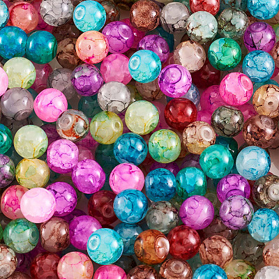 Spray Painted Glass Beads GLAA-TA0001-03-1