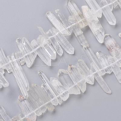 Natural Quartz Crystal Pointed Beads Strands G-L484-01-1