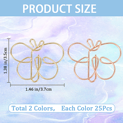 50Pcs 2 Colors Mini Iron Place Card Holders AJEW-CP0007-80-1