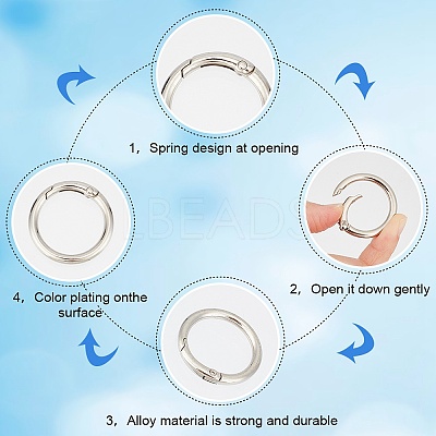 Zinc Alloy Spring Gate Rings FIND-SP0001-08C-1