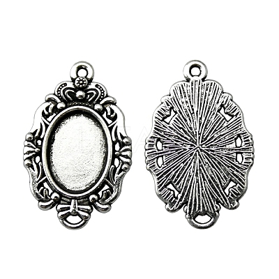 Tibetan Style Alloy Pendant Cabochon Settings PW-WG58EB0-02-1