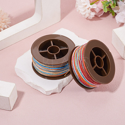 2 Rolls 2 Colors Segment Dyed Round Polyester Twisted Cords OCOR-TA0003-65B-1