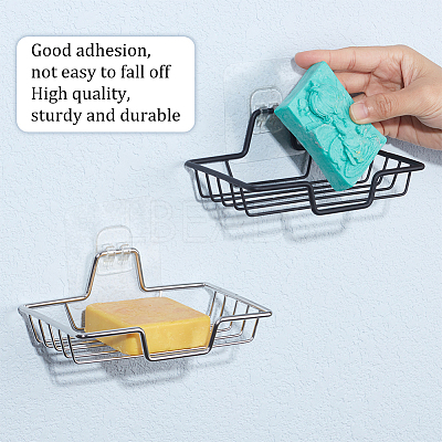 4 Sets 2 Colors Stainless Steel Soap Dishes DIY-GA0005-27-1