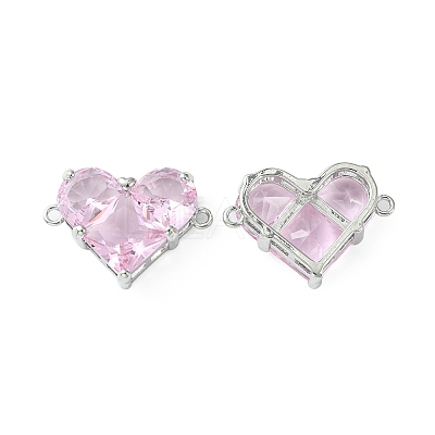 Brass Pave Cubic Zirconia Connector Charms KK-L208-04P-03-1