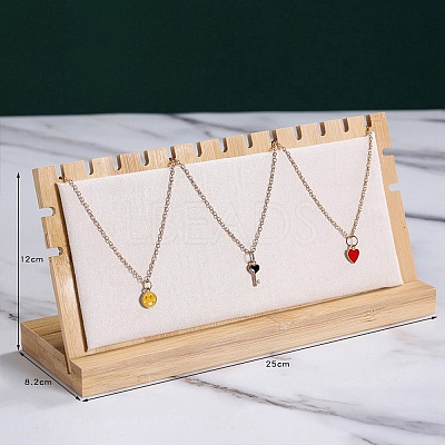 Wood with Velvet Necklace Display Stand Jewelry Pendant Holder Accessory PW-WG92612-03-1