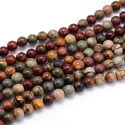 Natural Gemstone Round Bead Strands X-G-J303-16-10mm-1