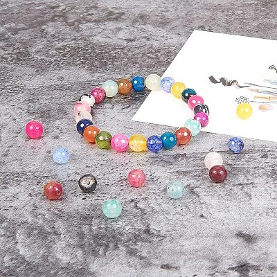 Dyed Natural Agate Faceted Round Beads G-NB0001-07-1