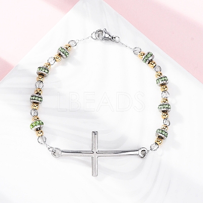 201 Stainless Steel Link Chain Bracelets BJEW-A032-01GP-01-1