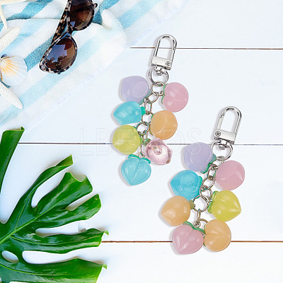 Peach Acrylic Pendant Keychain KEYC-DR0001-07-1