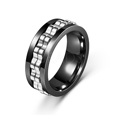 304 Stainless Steel Gear Rotatable Finger Rings FS-WGAD37A-25-1