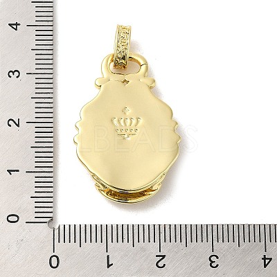 Rack Plating Brass Micro Pave Cubic Zirconia with Sea shell Pendants KK-Q795-15A-G-1