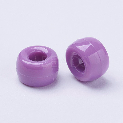 Opaque Acrylic European Beads X-PL338-7-1