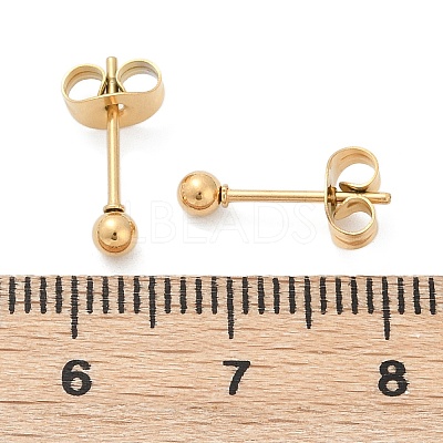 Ion Plating(IP) 304 Stainless Steel Stud Earrings EJEW-L215-57A-G-1