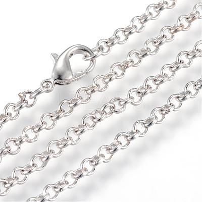 Iron Rolo Chains Necklace Making MAK-R015-60cm-P-1