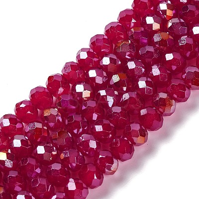 Baking Electroplate Glass Beads Strands DGLA-A039-J6MM-B02-1