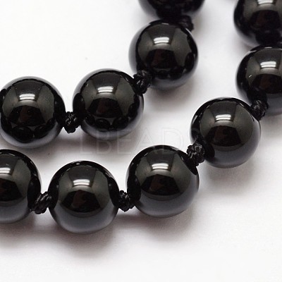 Natural Black Onyx Beads Strands X-G-O153-01-8mm-1