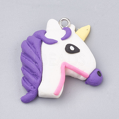 Handmade Polymer Clay Pendants CLAY-T012-20-1