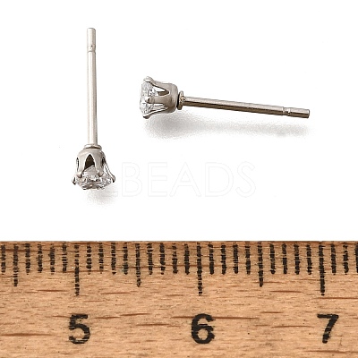 Cubic Zirconia Ear Studs STAS-E051-3A-1
