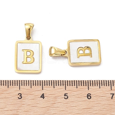 Ion Plating(IP) 304 Stainless Steel Pave Shell Pendants STAS-G327-01G-B-1