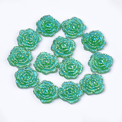 Resin Rhinestone Cabochons CRES-T012-02F-1