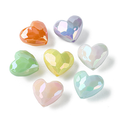 UV Plating Opaque Acrylic Beads MACR-M024-02-1