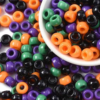 800Pcs 4 Colors Opaque Plastic Beads KY-FS0001-41-1