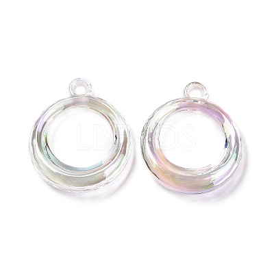 UV Plating Rainbow Iridescent Acrylic Pendants PACR-H001-08-1