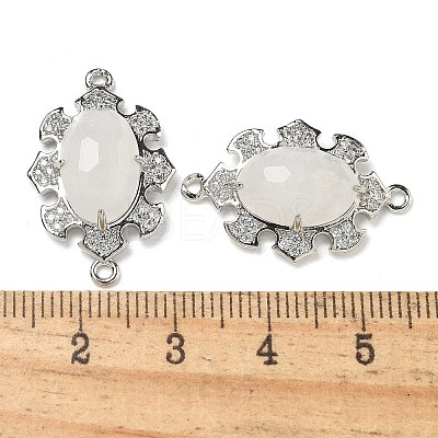 Natural Quartz Crystal Faceted Oval Connector Charms G-G181-06P-08-1