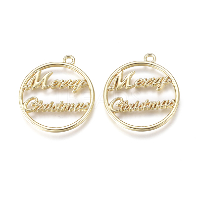 Alloy Open Back Bezel Pendants X-PALLOY-L228-001G-1