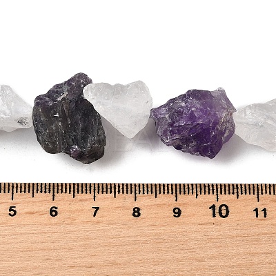 Natural Quartz Crystal and Amethyst Beads Strands G-S386-C14-1