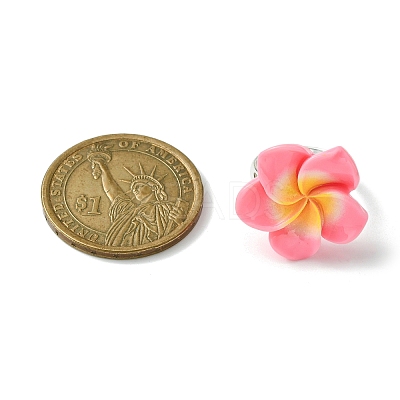 Plumeria Flower Resin Finger Ring RJEW-JR00640-1
