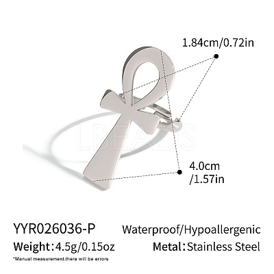 304 Stainless Steel Cuff Open Rings for Women WJ3618-2-1
