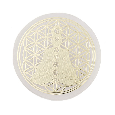 Flat Round Natural Selenite Slice Coasters DJEW-C015-02K-1