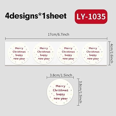Christmas Theme Paper Self-Adhesive Stickers DIY-M070-08B-1