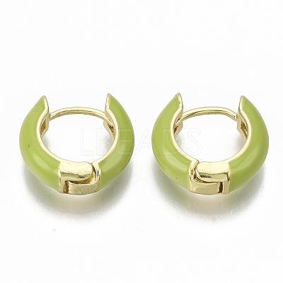 Brass Huggie Hoop Earrings EJEW-S209-01C-1