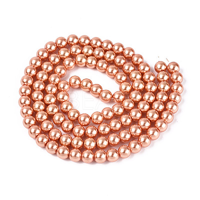 Baking Paint Pearlized Glass Pearl Round Bead Strands HY-Q003-6mm-36-1
