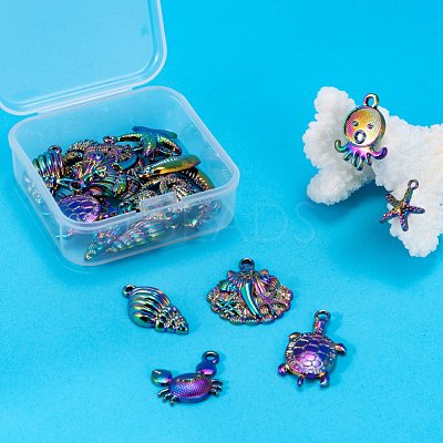 20Pcs 10 Style Alloy Pendants FIND-LS0001-22MC-1