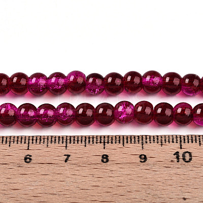 Spray Painted Crackle Glass Beads Strands CCG-Q002-6mm-08-1