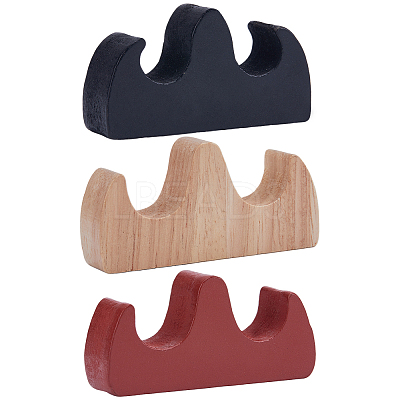 3Pcs 3 Colors Wooden Chinese Calligraphy Brush Holder AJEW-GF0007-77-1