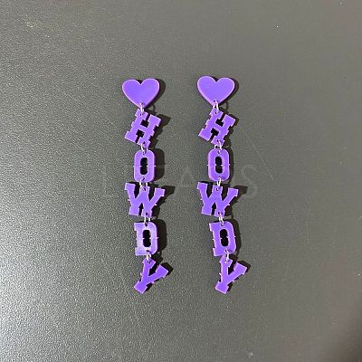 Word HOWDY Acrylic Dangle Stud Earrings FS-WGBB6AA-01-1