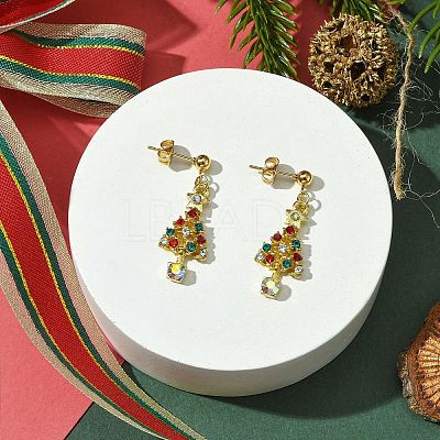 Alloy Rhinestone Stud Earrings EJEW-JE06005-1