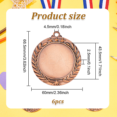 6Pcs Alloy Pendant Cabochons Settings FIND-FG0002-36R-1