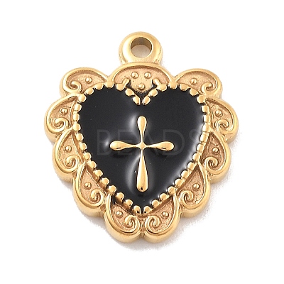 304 Stainless Steel Enamel Pendants STAS-M092-12G-1