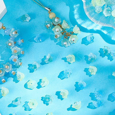 150Pcs 3 Colors Transparent Two Tone Spray Painted Glass Beads GLAA-LT0001-04C-1