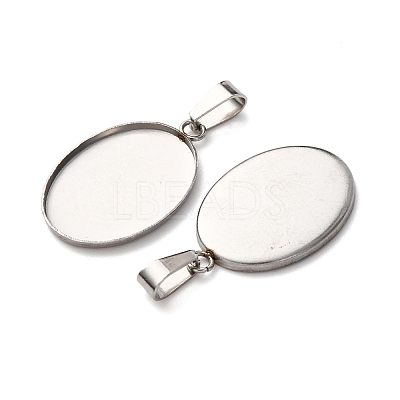 304 Stainless Steel Pendant Cabochon Settings STAS-D379-03B-P-1