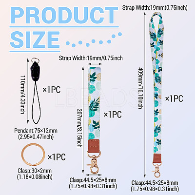 1 Set Polyester Mobile Straps HJEW-TA0001-40C-1