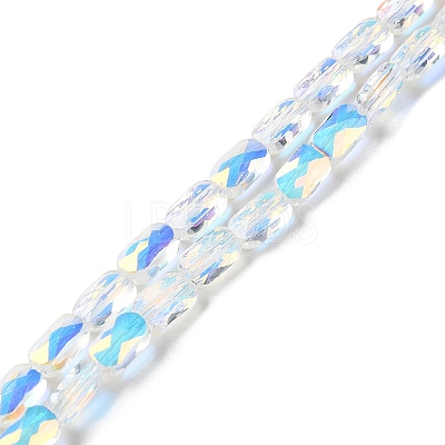 Transparent Electroplate Glass Beads Strands GLAA-Q099-G01-06-1
