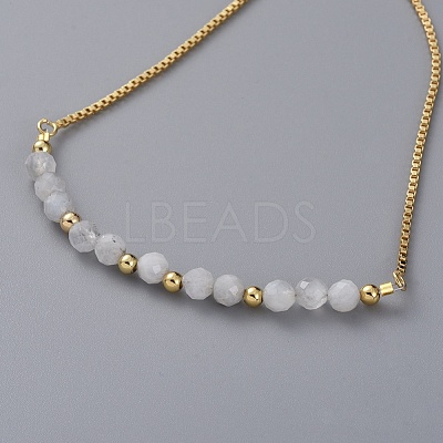 Adjustable Natural Rainbow Moonstone Slider Bracelets X-BJEW-JB04929-02-1