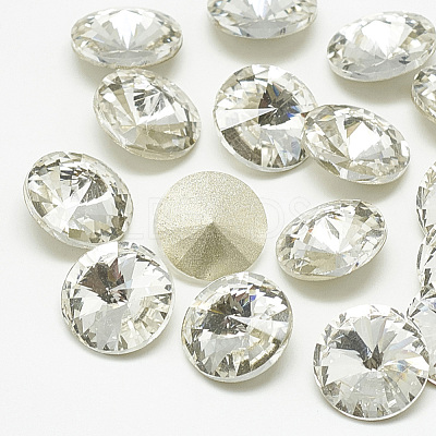 Pointed Back Glass Rhinestone Cabochons RGLA-T086-12mm-01-1