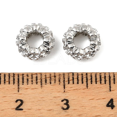 Brass Micro Pave Cubic Zirconia Beads KK-C155-14P-1